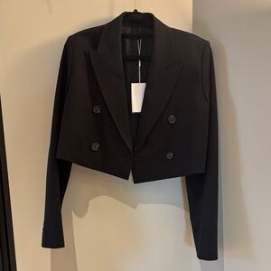 Helmut Lang Black Cropped Rider Blazer